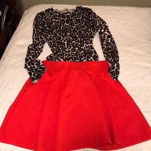 Gap Orange short pleated skirt